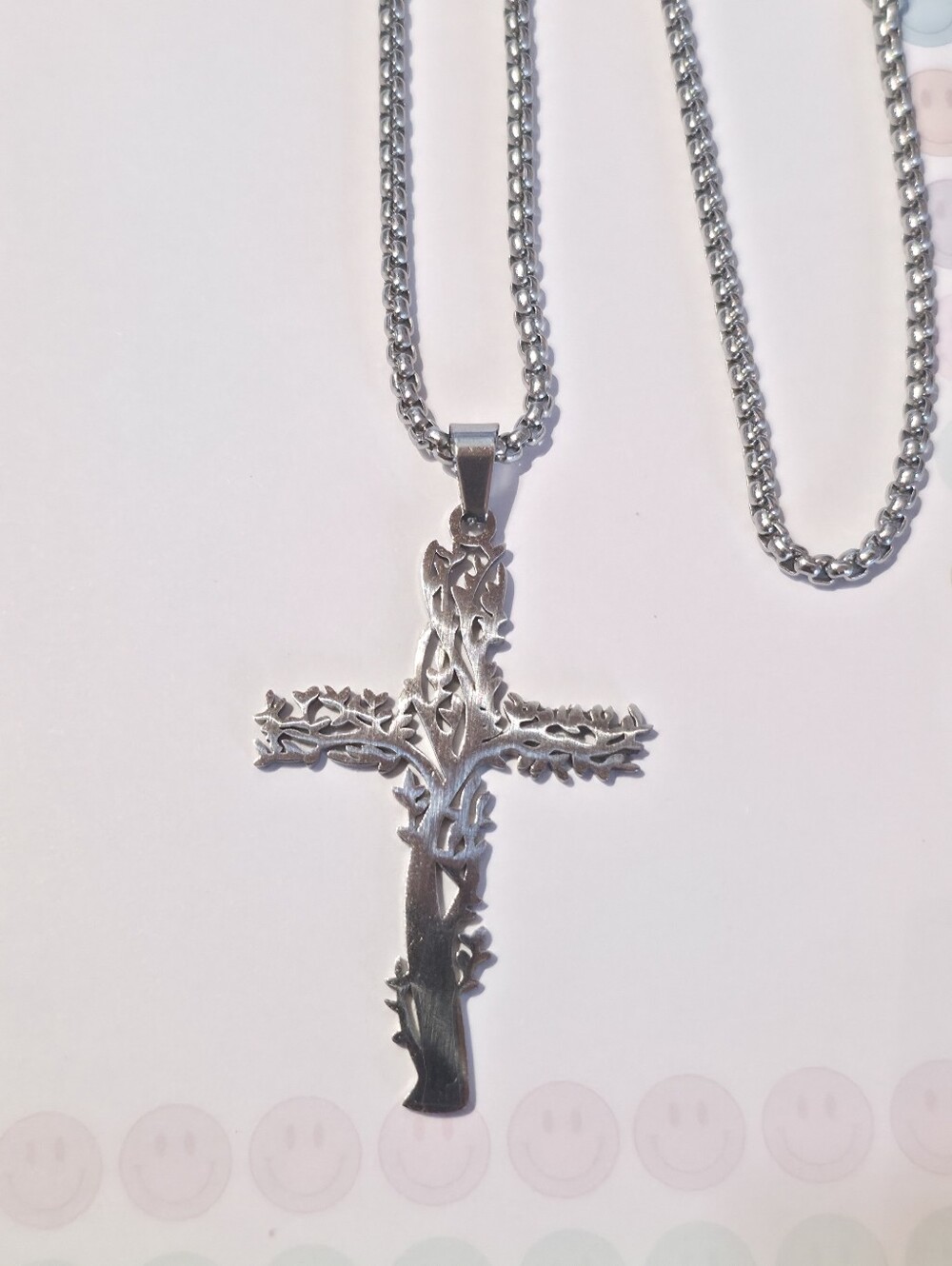 New Stainless Steel Religious Cross Tree Shapped (Unisex)
